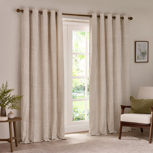Hebden Eyelet, Natural - Ready Made Curtains - Image 3